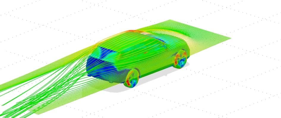 Streamline simulation around an SUV