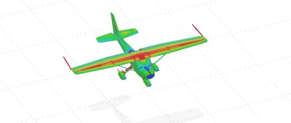External airflow simulation around a Cessna aircraft