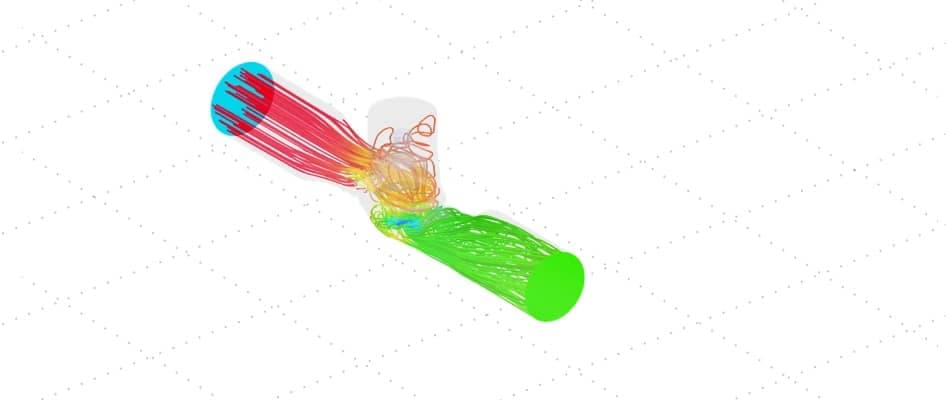 Water flow simulation through a valve